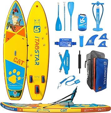 amazon itaostar wide paddle board with kayak seat product vertical cat