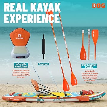 amazon itaostar wide paddle board with kayak seat product vertical dog photo