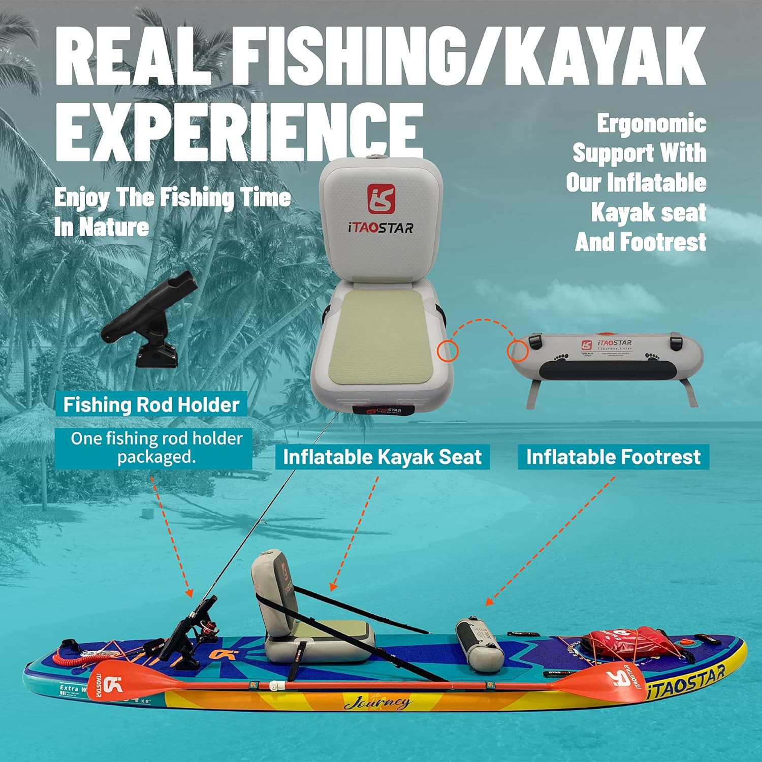 amazon itaostar wide paddle board with kayak seat product vertical journey photo