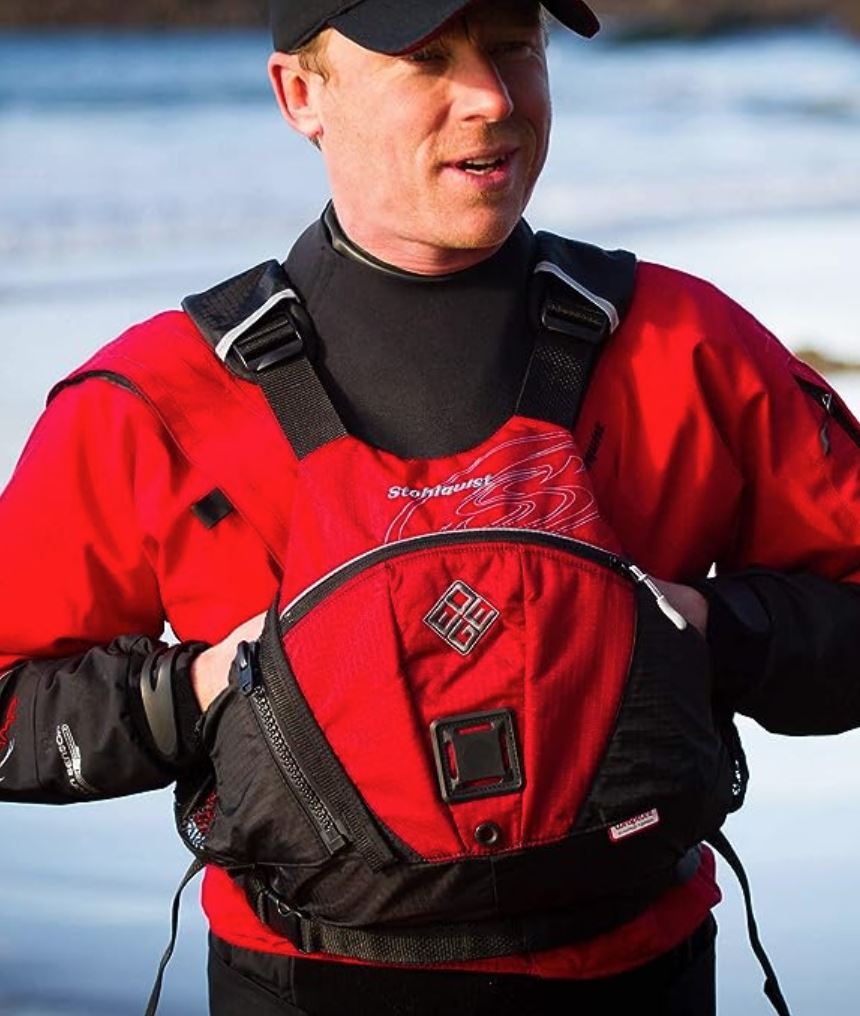 stohlquist red paddle jacket and life vest