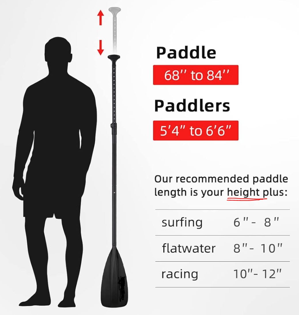 stand up paddle board paddle size chart stand up paddle board paddle size chart